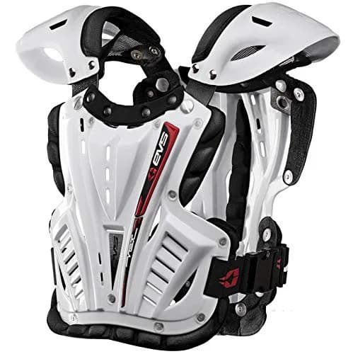 EVS Vex Motocross Roost Deflector White Medium | Lightweight Impact & Spine Protection thumbnail 1