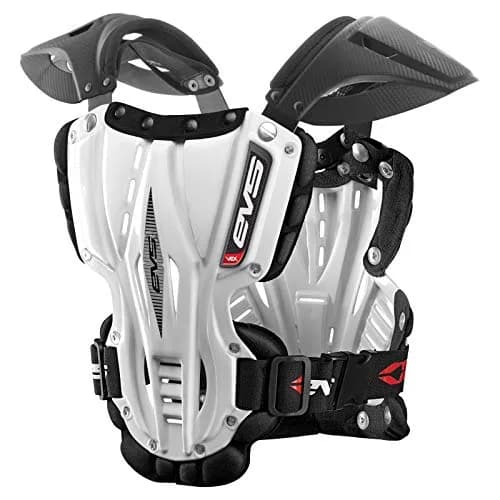 EVS Vex Motocross Roost Deflector White Medium | Lightweight Impact & Spine Protection thumbnail 2