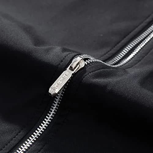 URBANFIND Men's Slim Fit Lightweight Sportswear Jacket Casual Bomber Jacket US M Black | Breathable, Stylish & Comfortable thumbnail 2