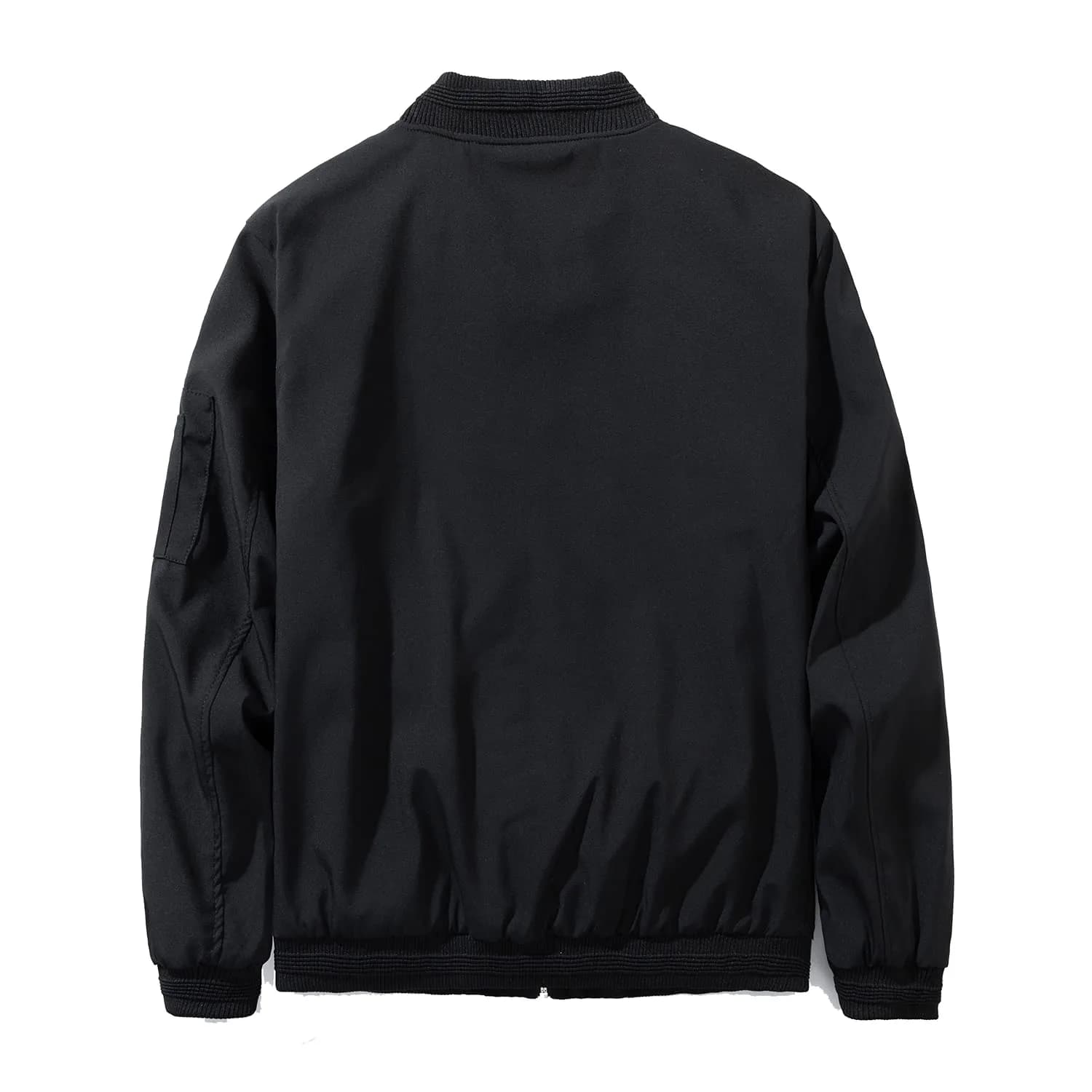 URBANFIND Men's Slim Fit Lightweight Sportswear Jacket Casual Bomber Jacket US M Black | Breathable, Stylish & Comfortable thumbnail 3