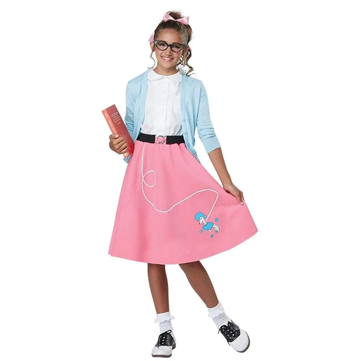 California Costumes Girls 50's Poodle Skirt Child Costume Pink | Classic 50s Style, High Rise, Polyester, Large/X-Large