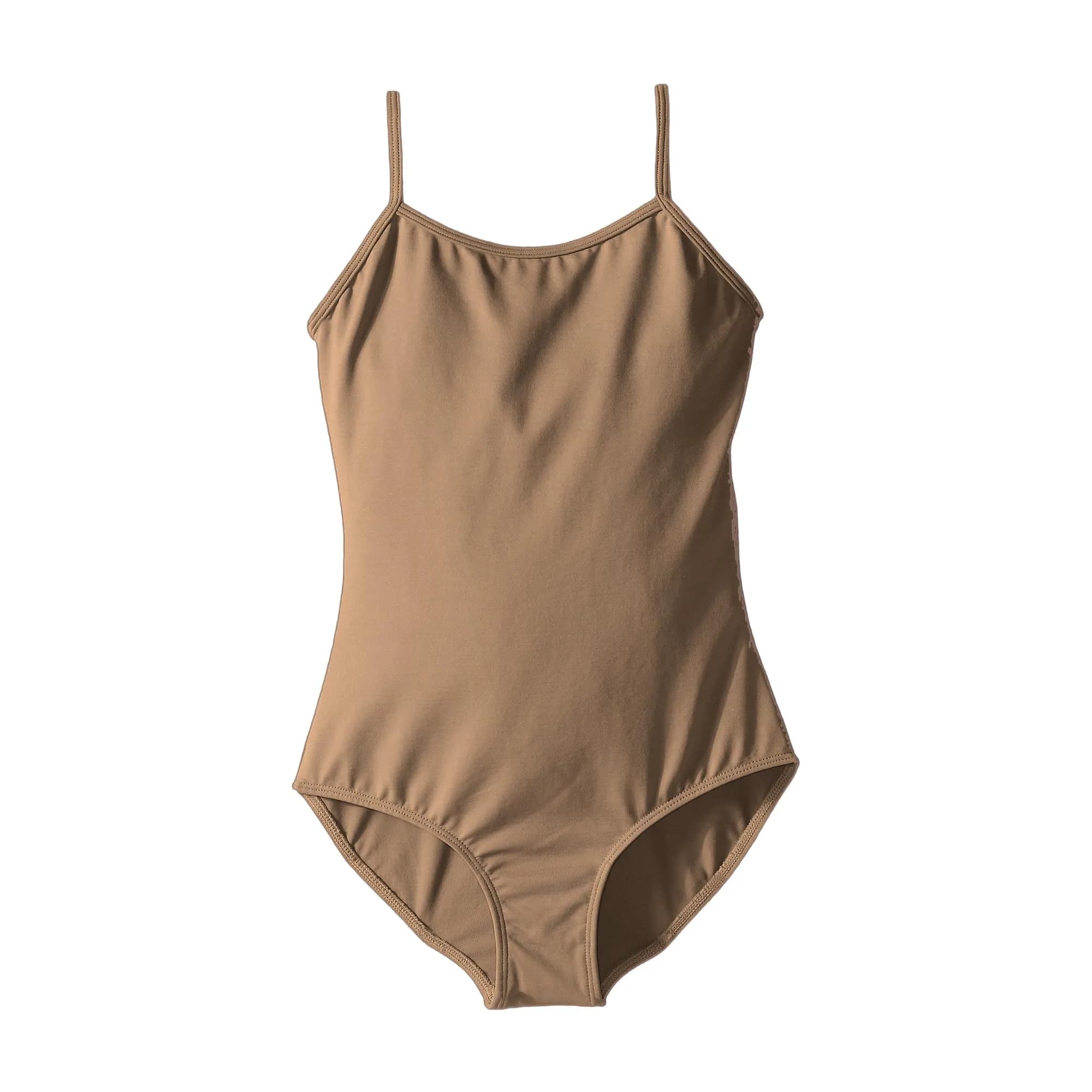 Bloch Dance Girls Parem Microlux Camisole Leotard 14 | Fade-Resistant Nylon for Class & Performance — Almond / 14
