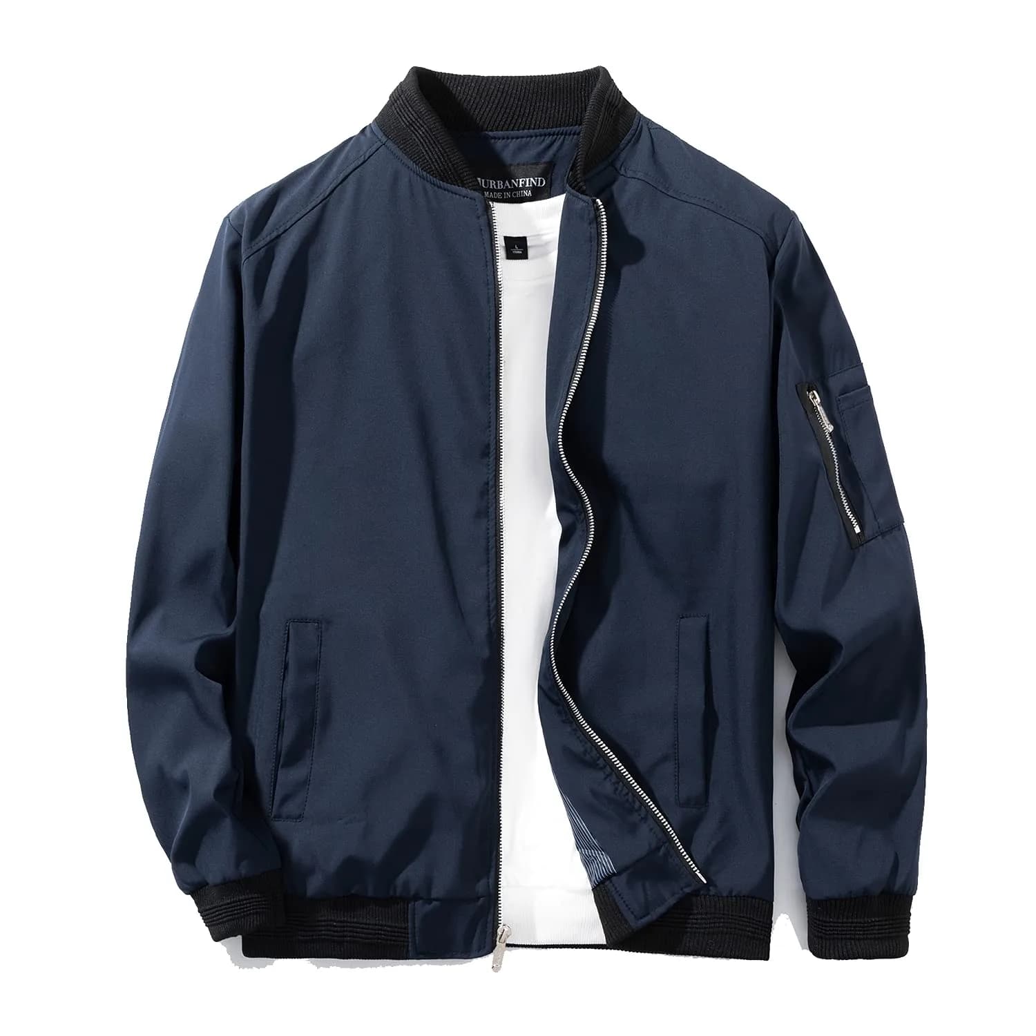 URBANFIND Men's Slim Fit Lightweight Sportswear Jacket Casual Bomber Jacket US S Blue | Breathable, Stylish & US S Size