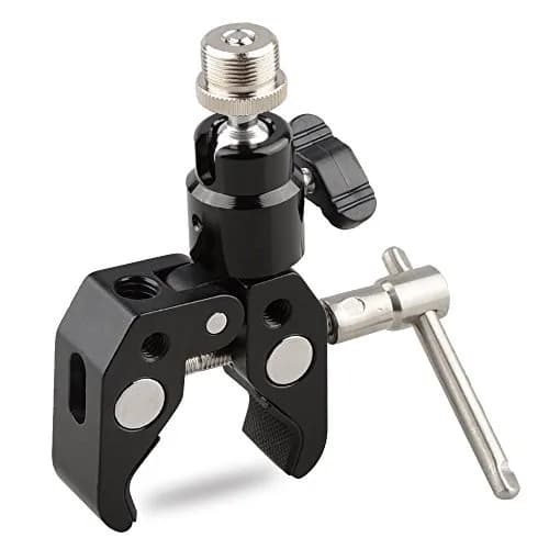 CAMVATE Mini Crab Clamp Articulated 1/4 Pack of 4 | Microphone Mounting Clamp with 360° Ball Head thumbnail 1