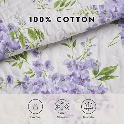 Laura Ashley Twin Quilt with Matching Sham | Reversible Floral Design, 100% Cotton, Lightweight All-Season Comfort thumbnail 8