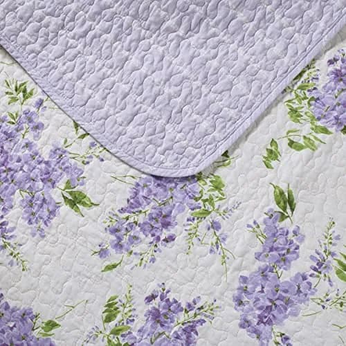 Laura Ashley Twin Quilt with Matching Sham | Reversible Floral Design, 100% Cotton, Lightweight All-Season Comfort thumbnail 3