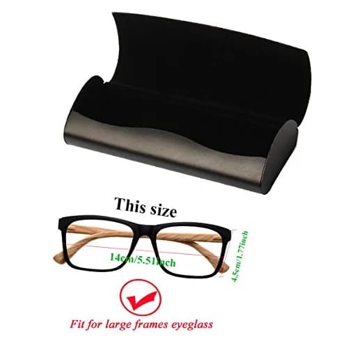 EZESO ESSENTIAL SKINCARE Large Eyeglass Case | Aluminum Alloy with Suede Lining, Buckle Closure, Black thumbnail 4