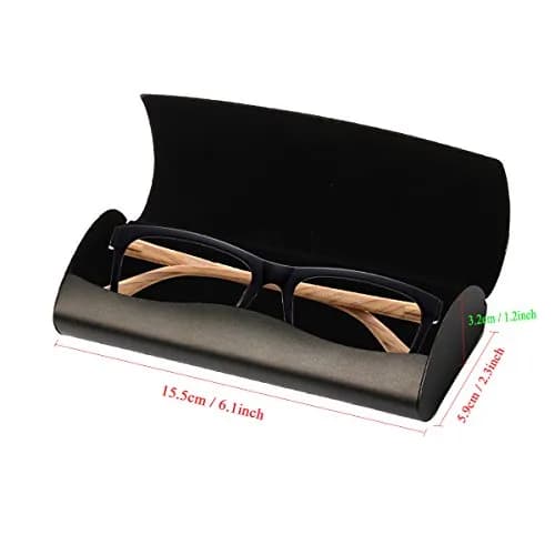 EZESO ESSENTIAL SKINCARE Large Eyeglass Case | Aluminum Alloy with Suede Lining, Buckle Closure, Black thumbnail 2