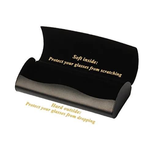 EZESO ESSENTIAL SKINCARE Large Eyeglass Case | Aluminum Alloy with Suede Lining, Buckle Closure, Black thumbnail 3
