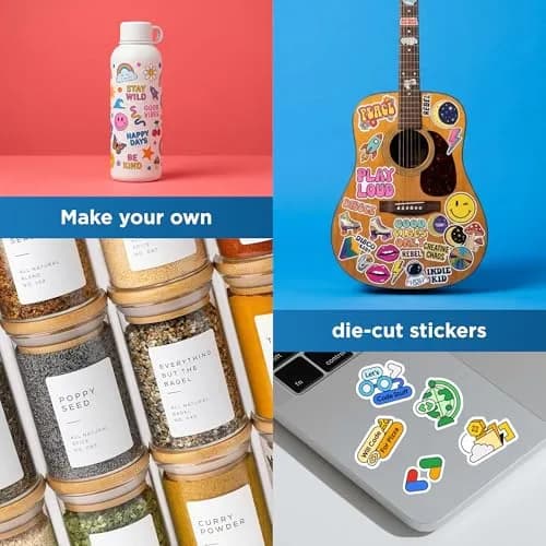 Online Labels Sticker Paper 8.5" x 11" White Matte | Permanent Adhesive, 250 Sheets, Inkjet & Laser Compatible thumbnail 4