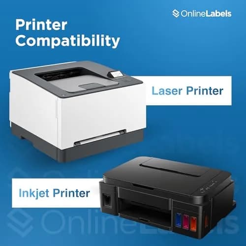 Online Labels Sticker Paper 8.5" x 11" White Matte | Permanent Adhesive, 250 Sheets, Inkjet & Laser Compatible thumbnail 7