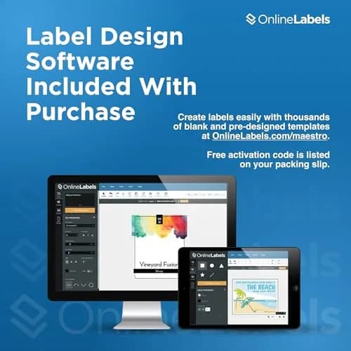 Online Labels Sticker Paper 8.5" x 11" White Matte | Permanent Adhesive, 250 Sheets, Inkjet & Laser Compatible thumbnail 9