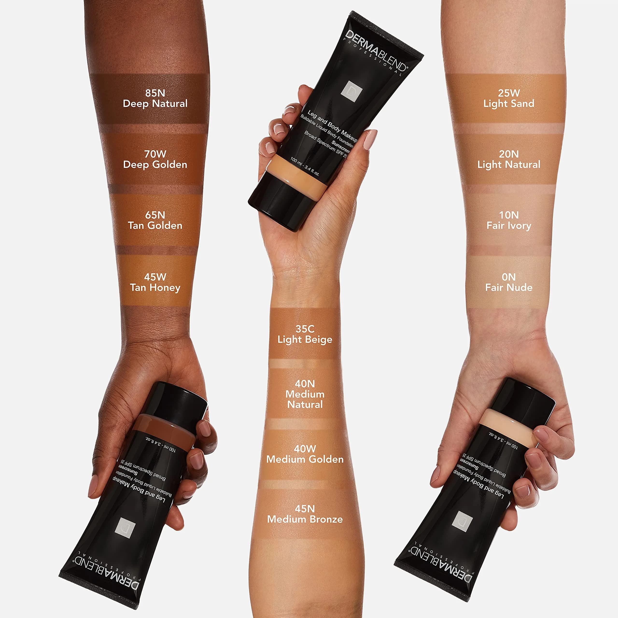 Dermablend Leg & Body Makeup Foundation SPF 25, 20N Light Natural, 100ml (3.4 fl oz) | Full Coverage for Scars & Imperfections - view 4