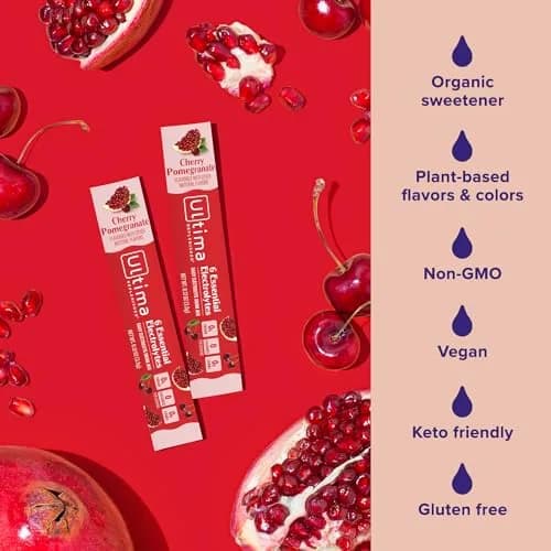 Ultima Replenisher Cherry Pomegranate Electrolyte Powder Stickpacks 20 Count (2.4 oz) | Sugar-Free Hydration with 6 Key Electrolytes thumbnail 4