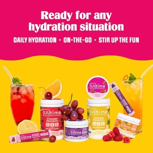 Ultima Replenisher Cherry Pomegranate Electrolyte Powder Stickpacks 20 Count (2.4 oz) | Sugar-Free Hydration with 6 Key Electrolytes thumbnail 8