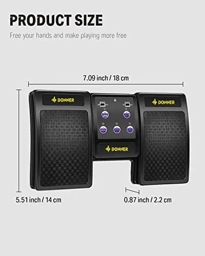 Donner Wireless Bluetooth Pedal for iPad Tablets Phone | Hands-Free Page Turn Control thumbnail 3