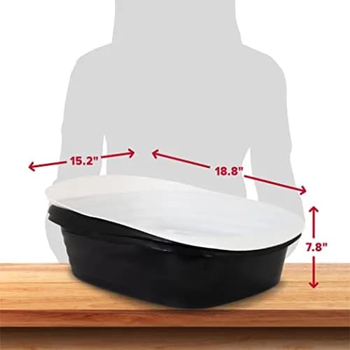 Arm & Hammer Large Sifting Litter Box | 48.3 cm (19 in) Black Open Tray thumbnail 6