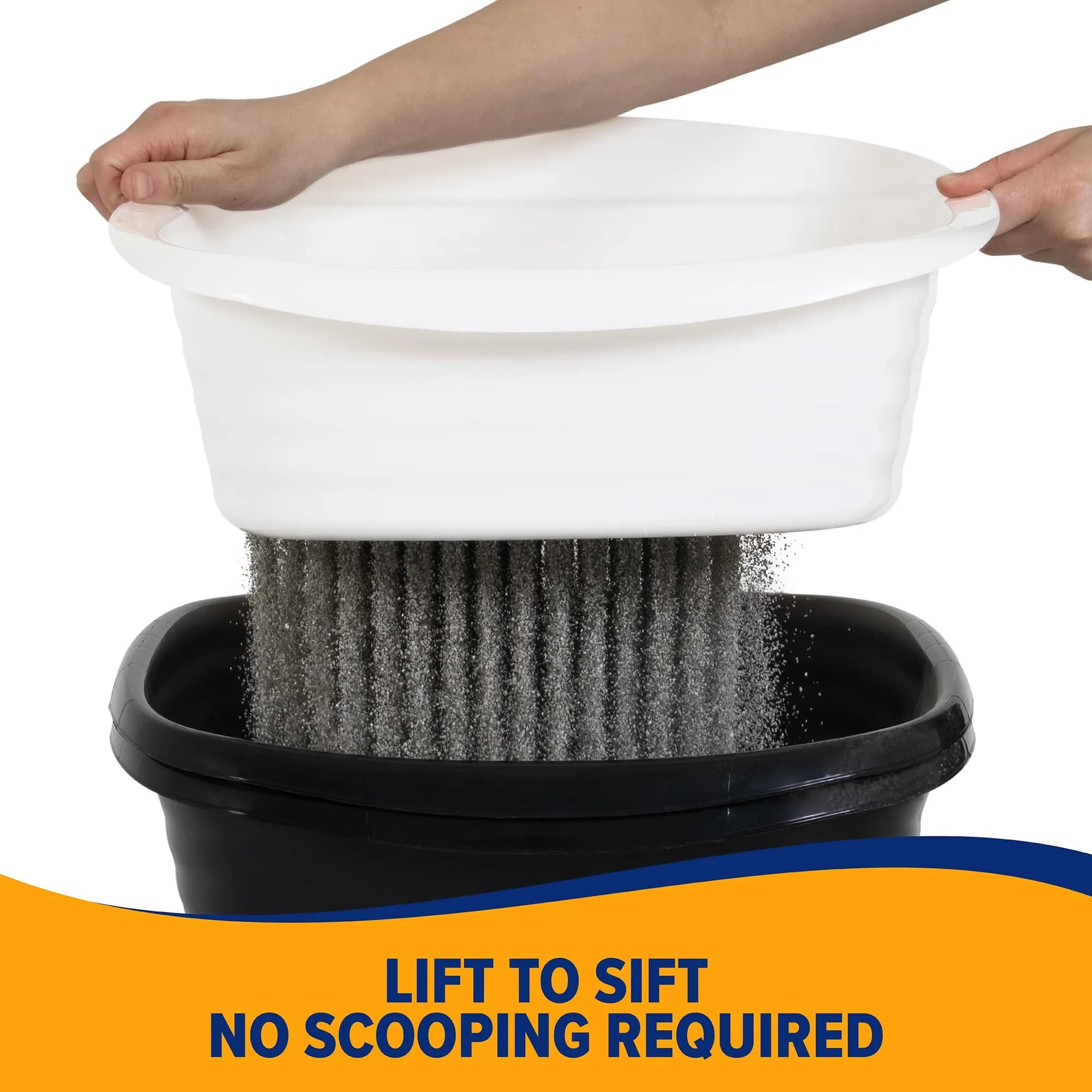 Arm & Hammer Large Sifting Cat Litter Pan with Odor Control & Easy Clean, Black - view 2