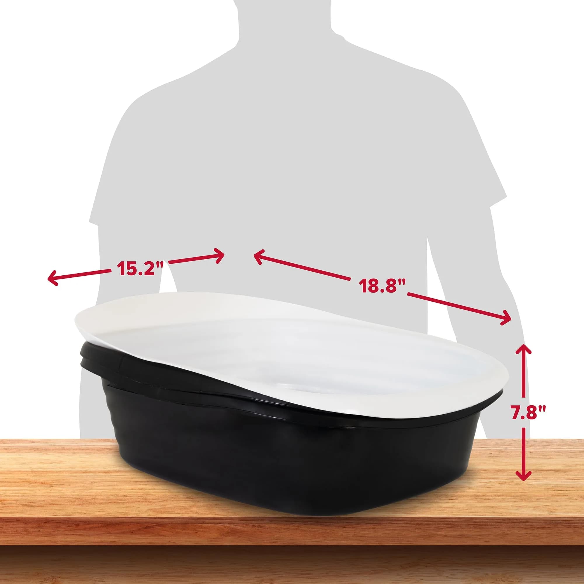 Arm & Hammer Large Sifting Cat Litter Pan with Odor Control & Easy Clean, Black - view 3