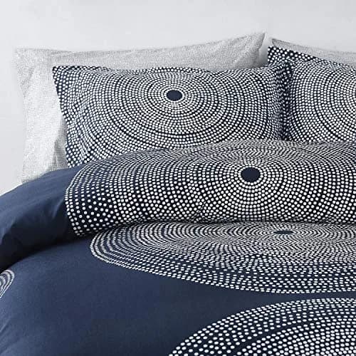 MARIMEKKO Queen Duvet Cover Set with Shams, Cotton Percale | Geometric Pattern, 200 Thread Count, Modern Scandinavian Design thumbnail 5