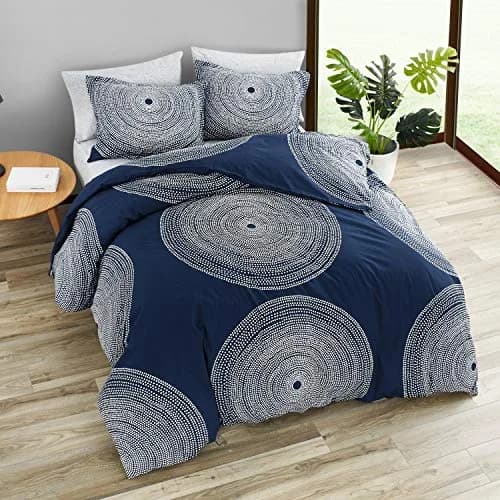MARIMEKKO Queen Duvet Cover Set with Shams, Cotton Percale | Geometric Pattern, 200 Thread Count, Modern Scandinavian Design thumbnail 3
