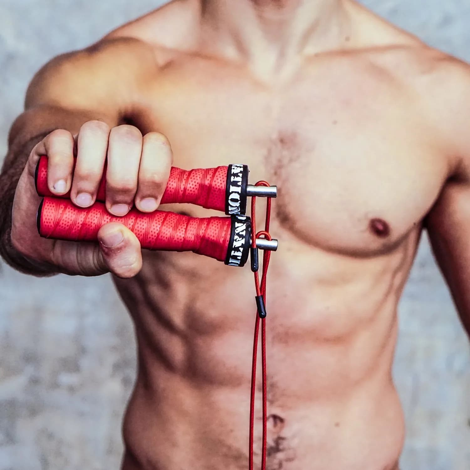 WOD Nation Alloy Steel Jump Rope with Two-Cable Design & Travel Bag, 11 ft (3.35 m) | Adjustable Speed Rope for Fitness — Red thumbnail 4