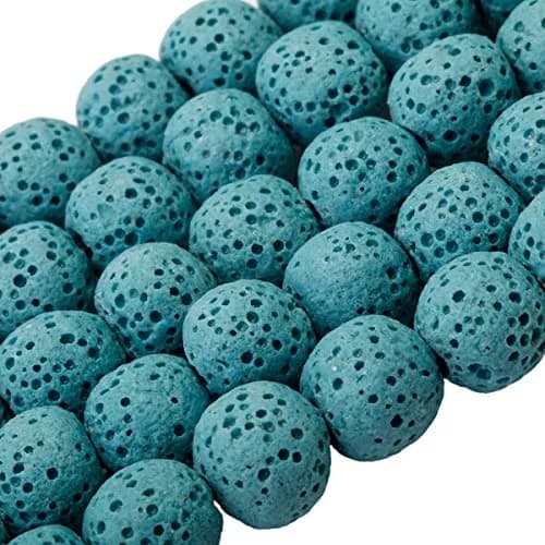 SUNYIK 10mm Blue Lava Rock Essential Oil Diffuser Beads 14" Strand | Unique Grounding & Aromatherapy thumbnail 1
