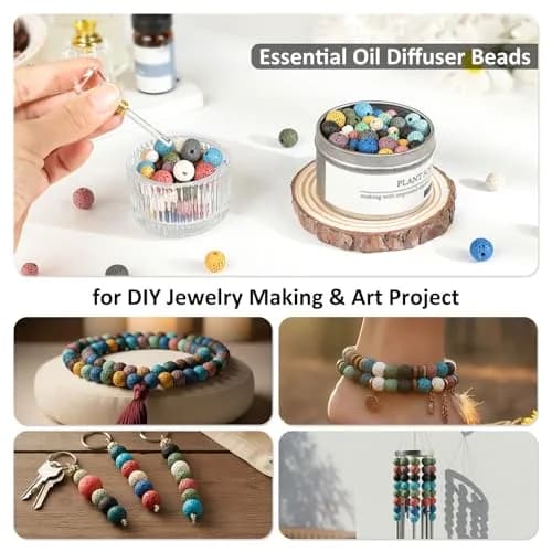 SUNYIK 10mm Blue Lava Rock Essential Oil Diffuser Beads 14" Strand | Unique Grounding & Aromatherapy thumbnail 2