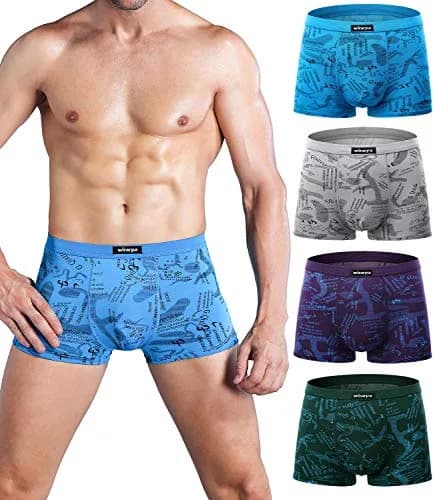 wirarpa Men's Underwear 4 Pack Stretch Modal Microfiber Trunks Large | Soft Waistband & Short Leg thumbnail 1