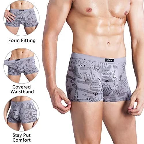 wirarpa Men's Underwear 4 Pack Stretch Modal Microfiber Trunks Large | Soft Waistband & Short Leg thumbnail 4