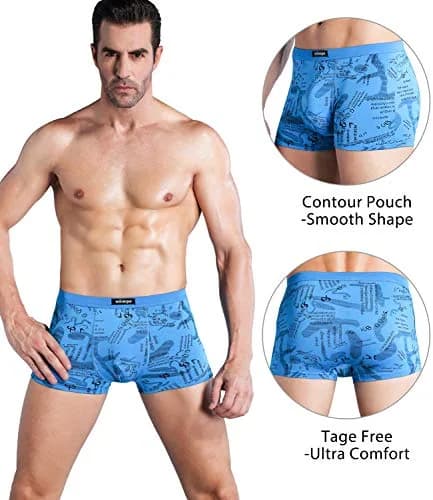 wirarpa Men's Underwear 4 Pack Stretch Modal Microfiber Trunks Large | Soft Waistband & Short Leg thumbnail 3