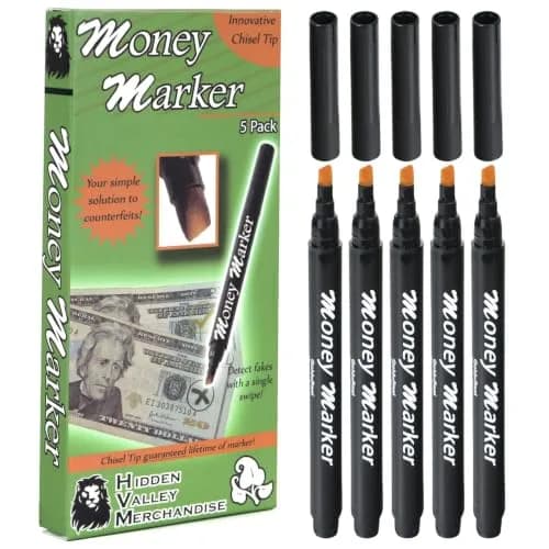 HVM Counterfeit Money Detector Pen 5-Pack | Detect Fake Bills thumbnail 1