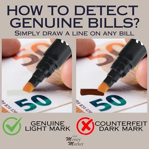 HVM Counterfeit Money Detector Pen 5-Pack | Detect Fake Bills thumbnail 3