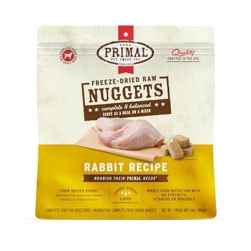 Primal Freeze Dried Raw Dog Food Nuggets Rabbit 14 oz | Complete & Balanced Nutrition for Dogs thumbnail 1