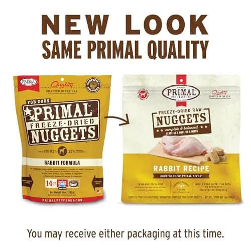 Primal Freeze Dried Raw Dog Food Nuggets Rabbit 14 oz | Complete & Balanced Nutrition for Dogs thumbnail 2