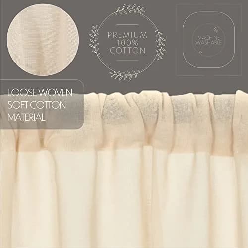 VHC Brands Tobacco Cloth Natural Curtain, Tier 24x36, 2 | Sheer, Rustic Farmhouse Style thumbnail 4