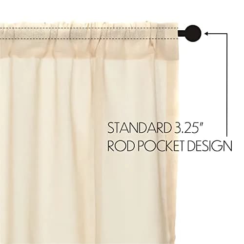 VHC Brands Tobacco Cloth Natural Curtain, Tier 24x36, 2 | Sheer, Rustic Farmhouse Style thumbnail 5