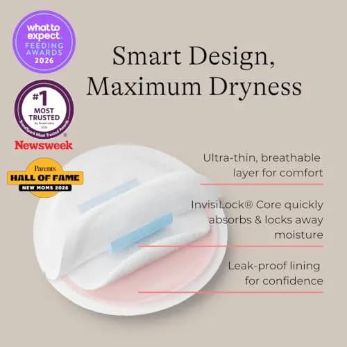Lansinoh Stay Dry Disposable Nursing Pads, 200 Count | Ultra-Absorbent, Discreet Fit for Breastfeeding Moms thumbnail 5
