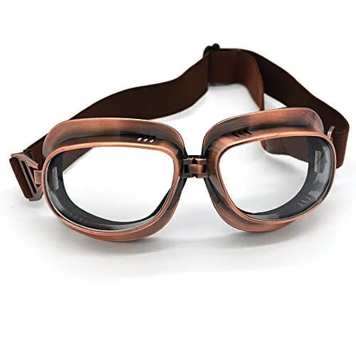 evomosa Motorcycle Goggles Vintage Pilot Goggle for Half Helmet | Retro Motocross Eyewear thumbnail 1