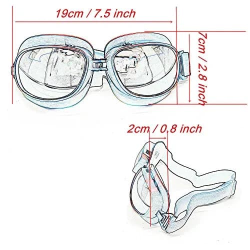 evomosa Motorcycle Goggles Vintage Pilot Goggle for Half Helmet | Retro Motocross Eyewear thumbnail 4