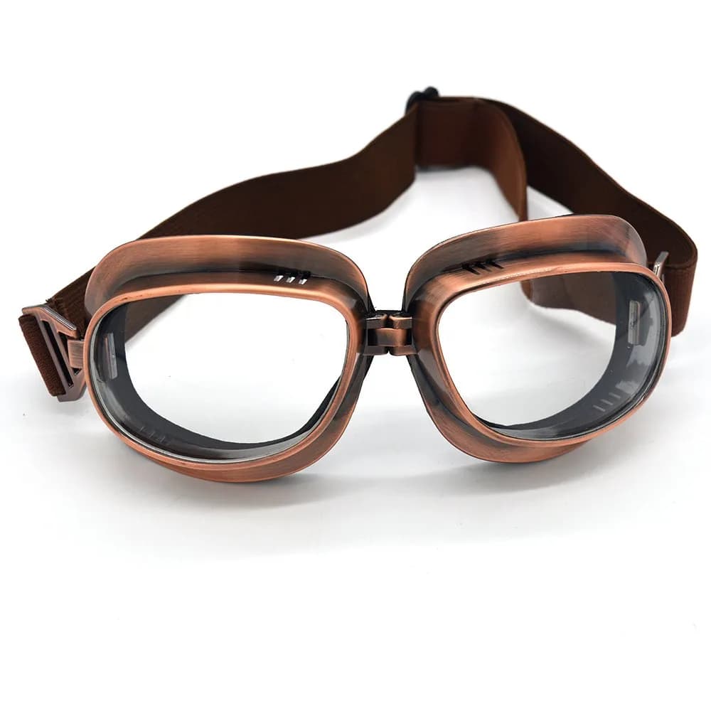 evomosa Motorcycle Goggles Vintage Pilot Aviator Steampunk for Half Helmet | Classic Safety Eyewear