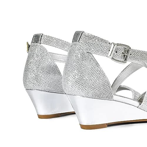 DREAM PAIRS Women's Low Wedge Sandals Ankle Strap Heel Sandal Open Toe Dress Summer Shoes, Size 8 (25mm/1" Heel) | Chic & Stable for Indian Occasions thumbnail 7
