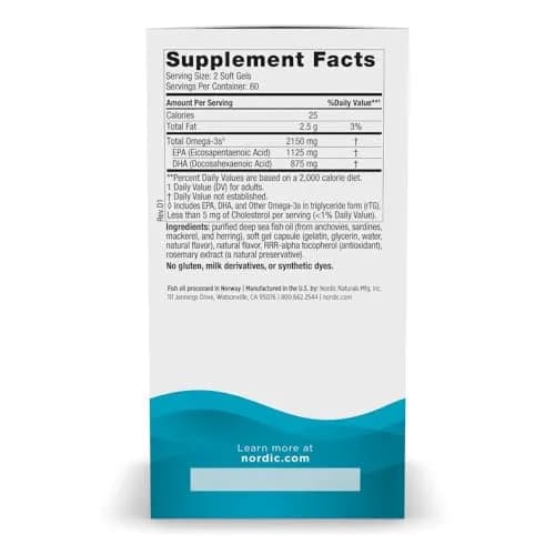Nordic Naturals Ultimate Omega 2X, 2150mg Fish Oil, Lemon - 120 Count | High-Potency Omega-3 for Heart & Brain thumbnail 2