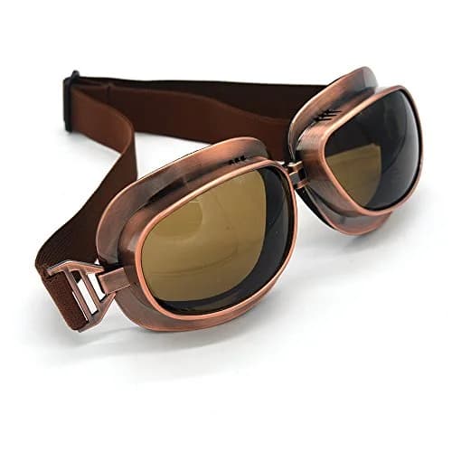 evomosa Motorcycle Goggles Vintage Pilot Aviator Steampunk for Half Helmet | Classic Safety Eyewear thumbnail 4