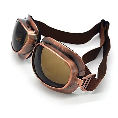 evomosa Motorcycle Goggles Vintage Pilot Aviator Steampunk for Half Helmet | Classic Safety Eyewear thumbnail 3