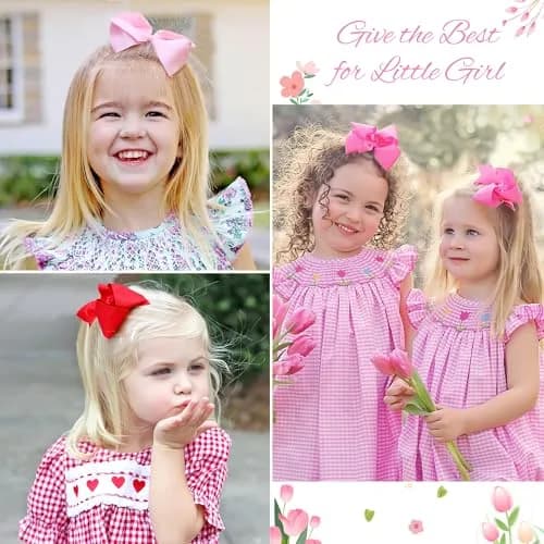 CÉLLOT 40Pcs 4.5 Inch Hair Bow for Girls Toddler Hair Accessories | Bright Rainbow Colors, Handmade, Alligator Clips, 4.5 Inch thumbnail 4
