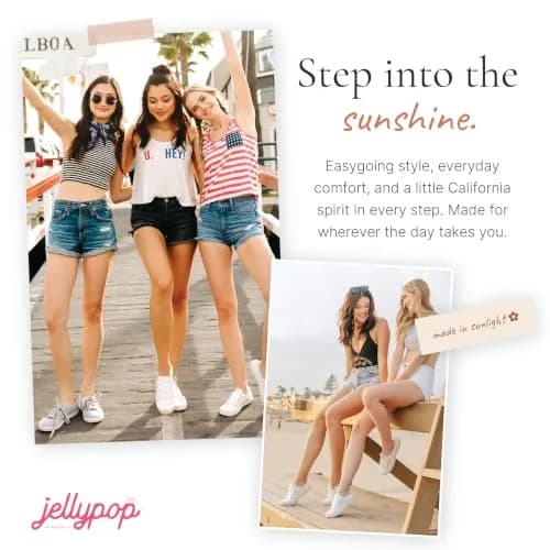 Jellypop Women's Dallas Shoe, White, US 8 | Lightweight Canvas Sneakers for Casual Wear thumbnail 6