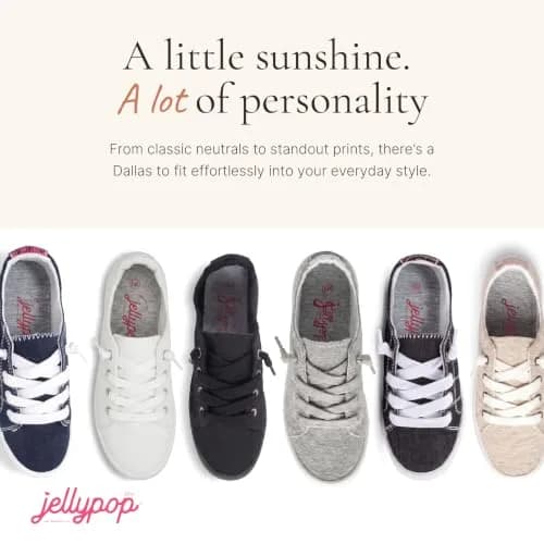 Jellypop Women's Dallas Shoe, White, US 8 | Lightweight Canvas Sneakers for Casual Wear thumbnail 9
