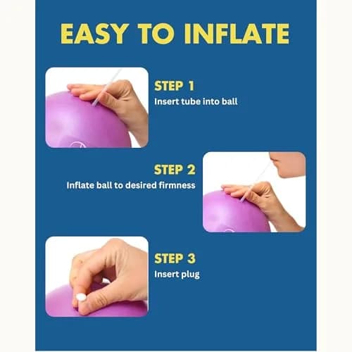ProBody Pilates Ball Small — 9 Inch Exercise Ball for Core & Rehab, Black | Anti-Burst PVC, Latex-Free thumbnail 6