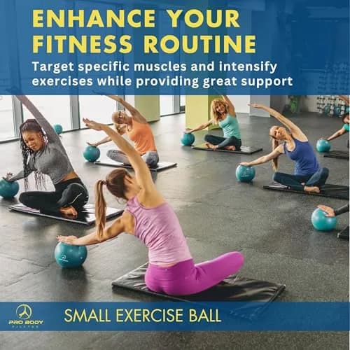 ProBody Pilates Ball Small — 9 Inch Exercise Ball for Core & Rehab, Black | Anti-Burst PVC, Latex-Free thumbnail 8